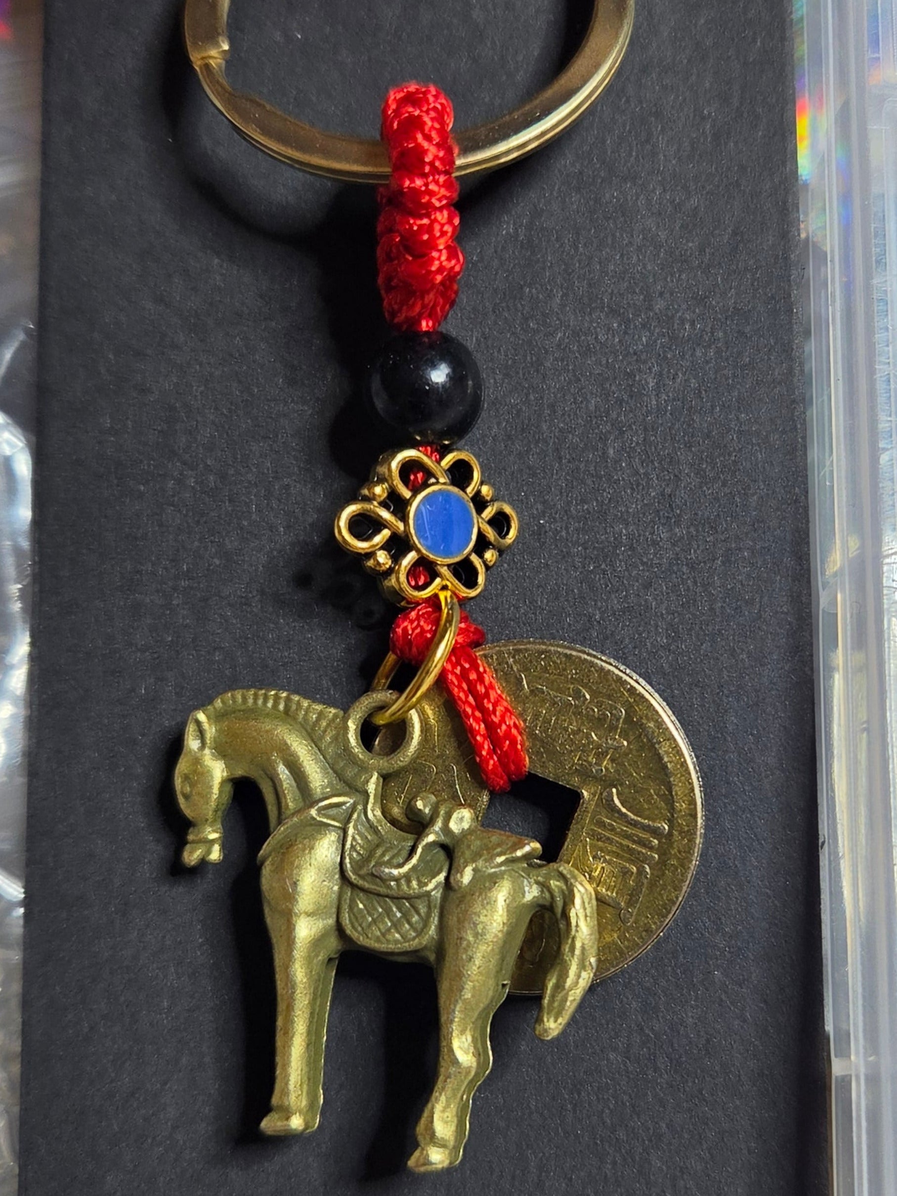 Year of the Horse Antique Bronze Colored Keychain