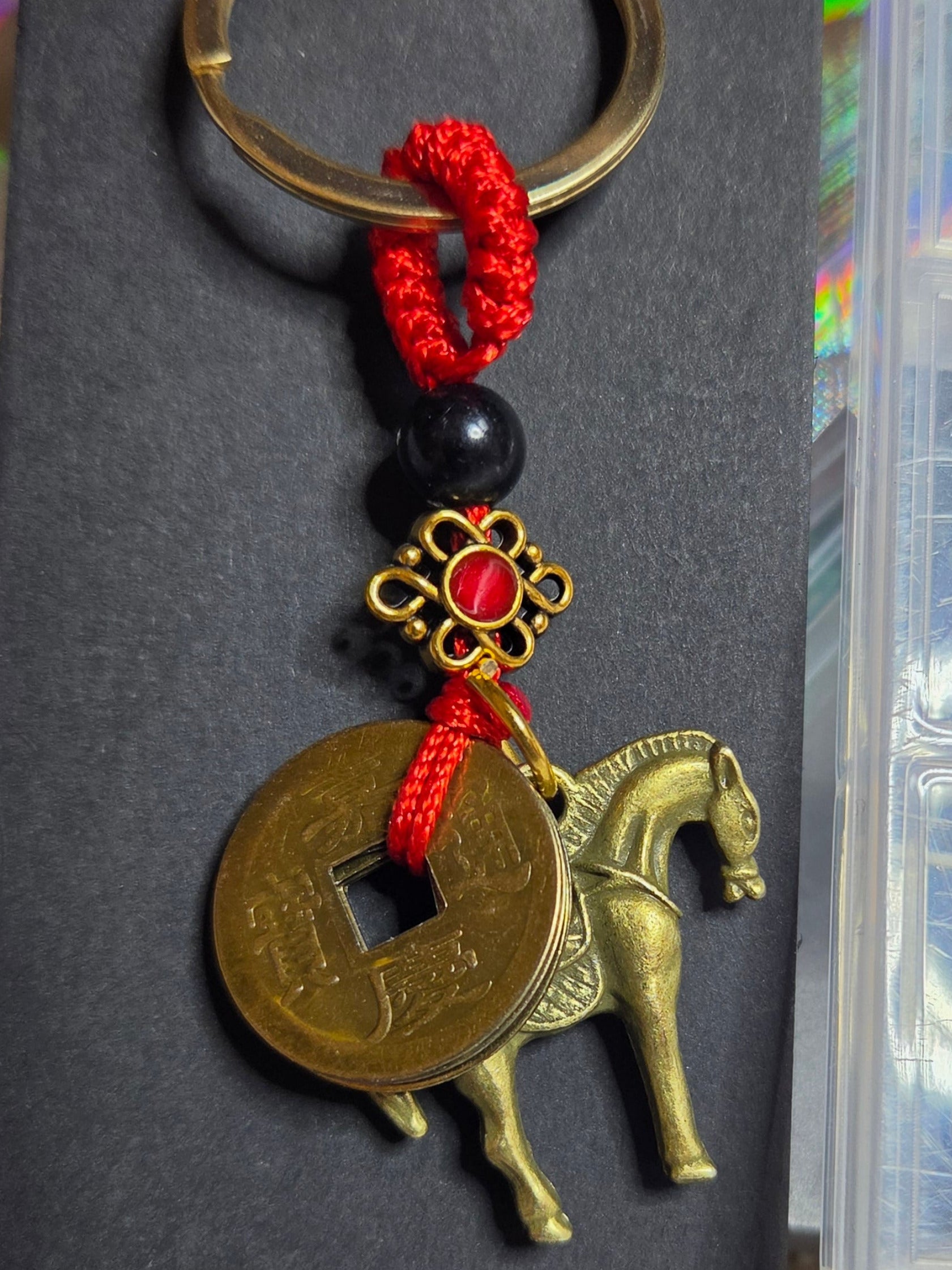 Year of the Horse Antique Bronze Colored Keychain