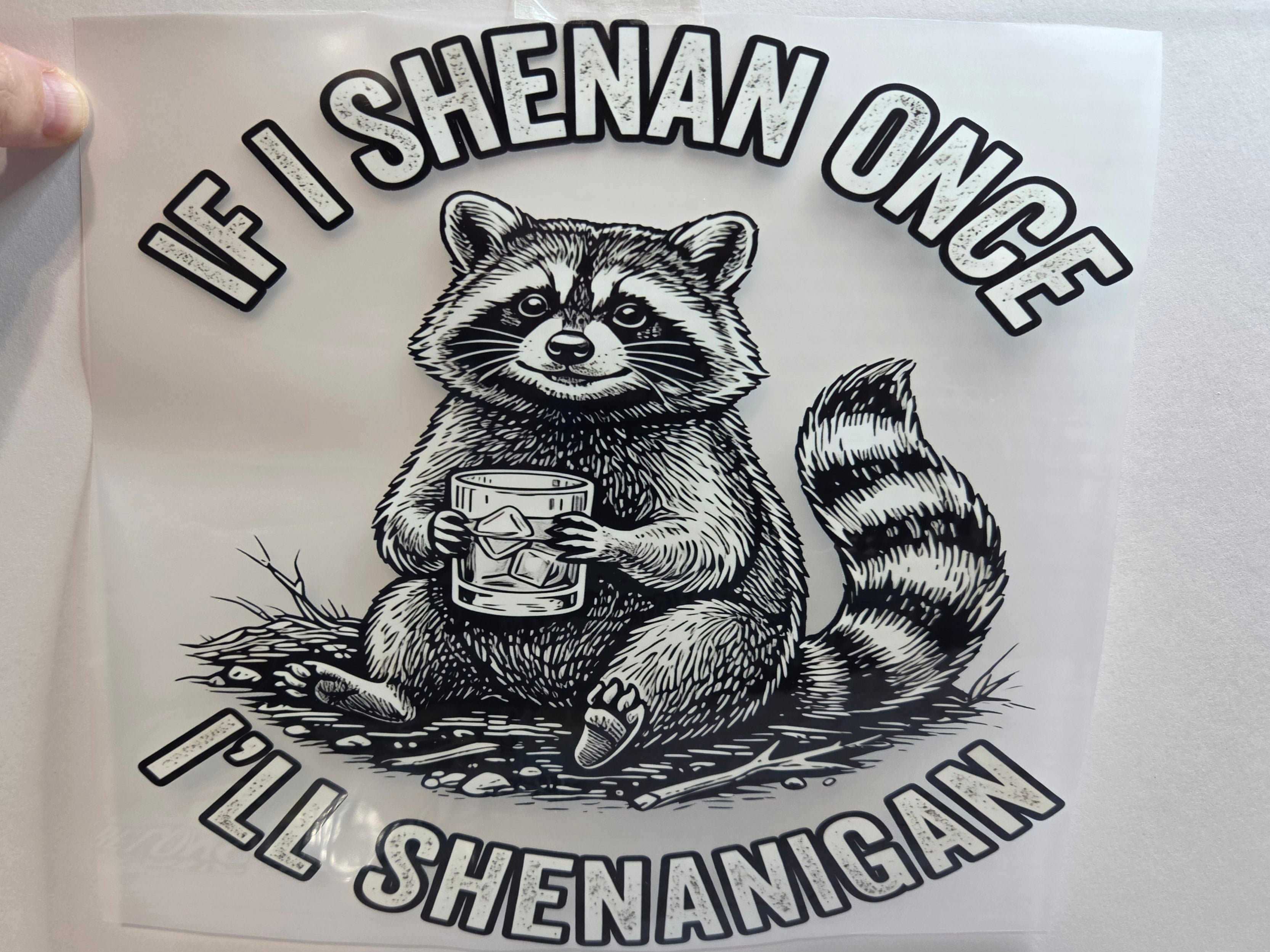 Raccoon Shananigans T-shirt Whiskey Drinking