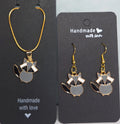 Raccoon Enamel Earrings (matching pendant available)