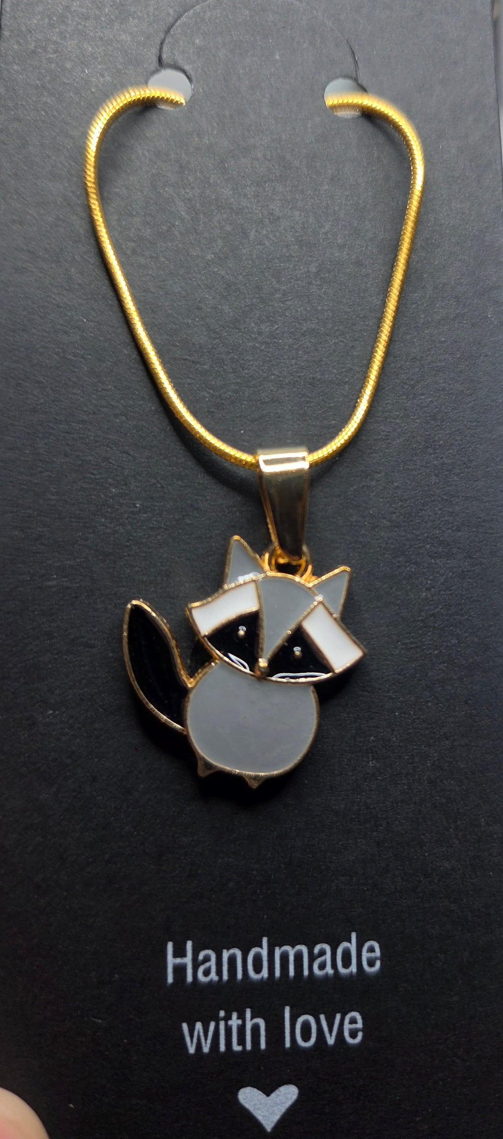 Raccoon Enamel Pendant (see matching earrings)