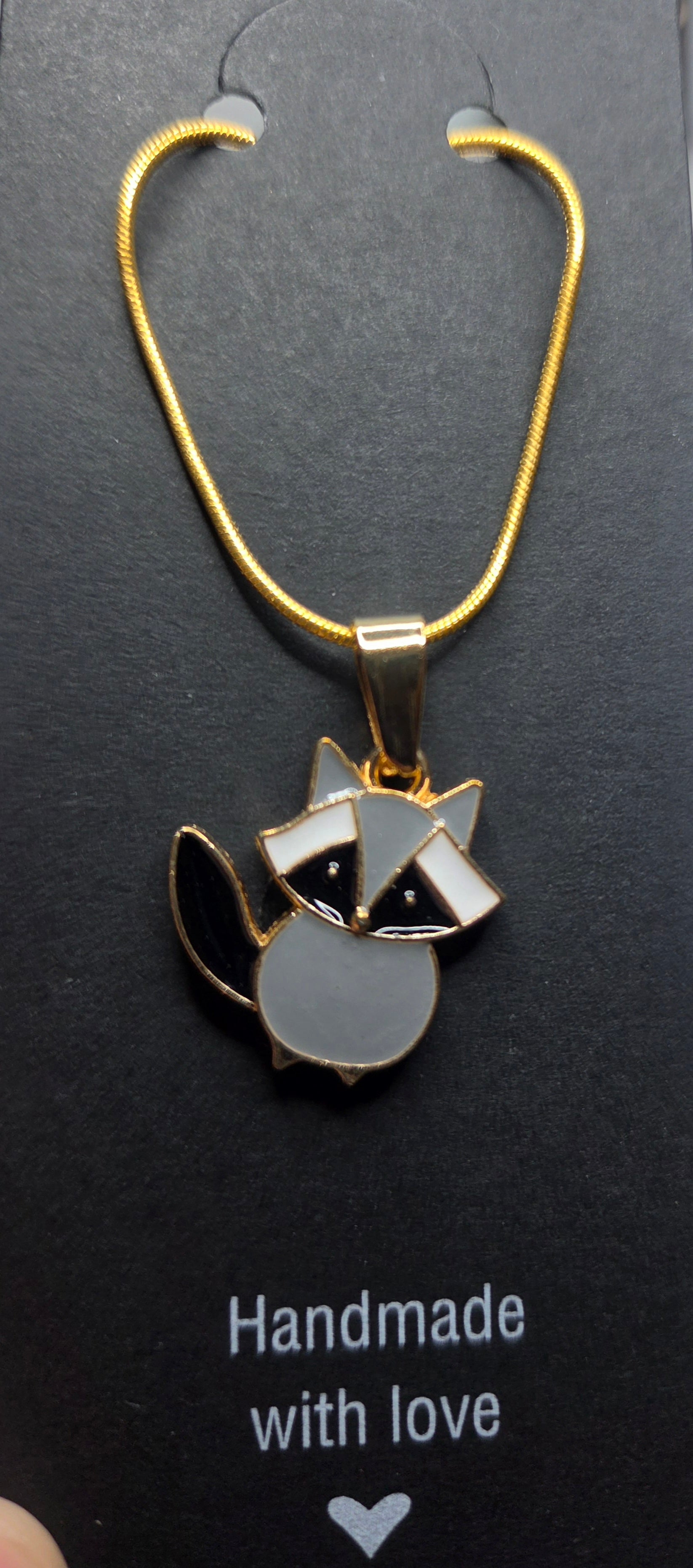 Raccoon Enamel Pendant (see matching earrings)