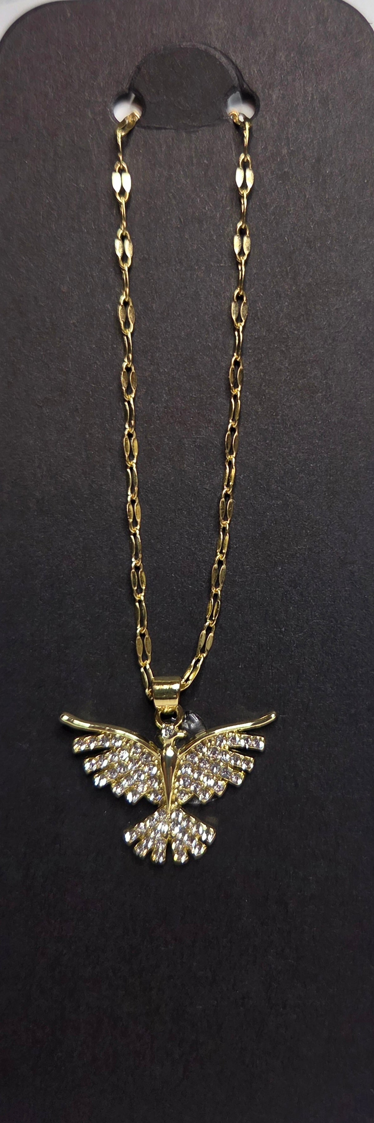 Phoenix Rising Gold and CZ necklace