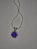 2.61 carat purple synthetic amethyst solitare pendant
