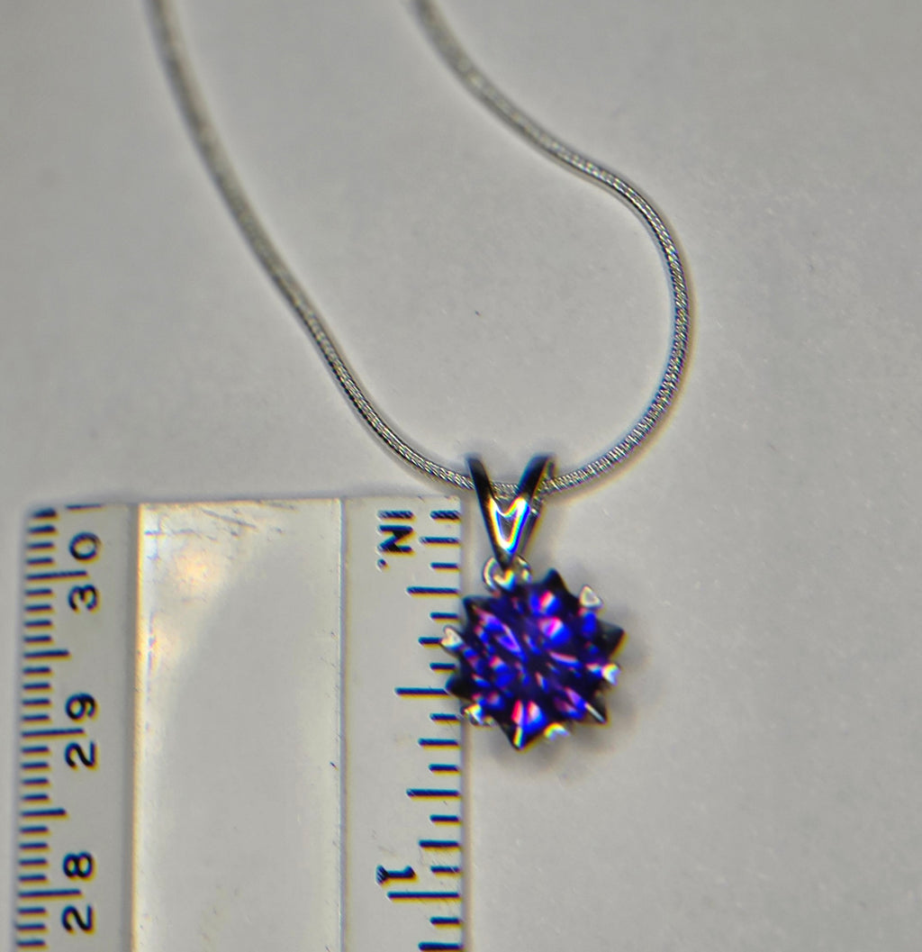 2.61 carat purple synthetic amethyst solitare pendant