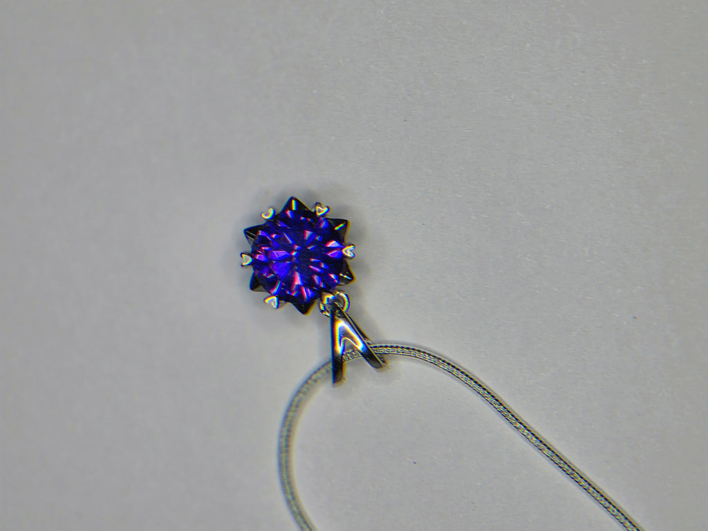 2.61 carat purple synthetic amethyst solitare pendant