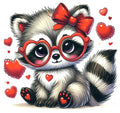 Heart Shaped Glasses Raccoon
