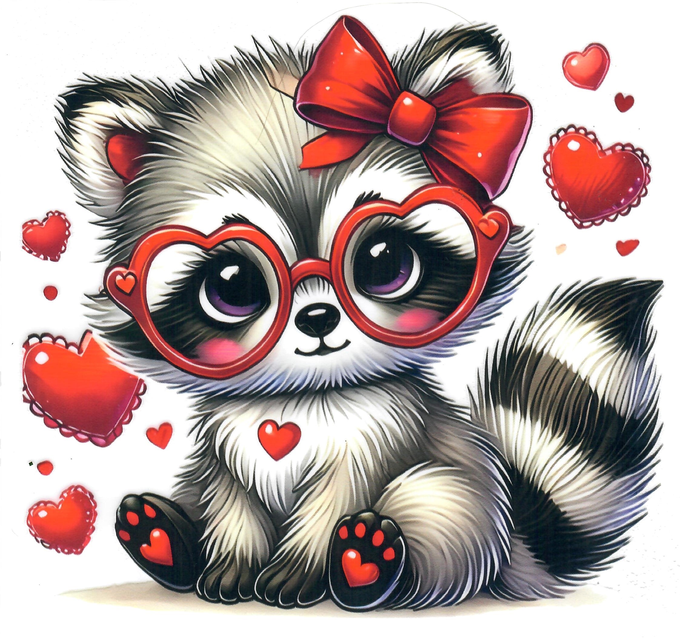 Heart Shaped Glasses Raccoon