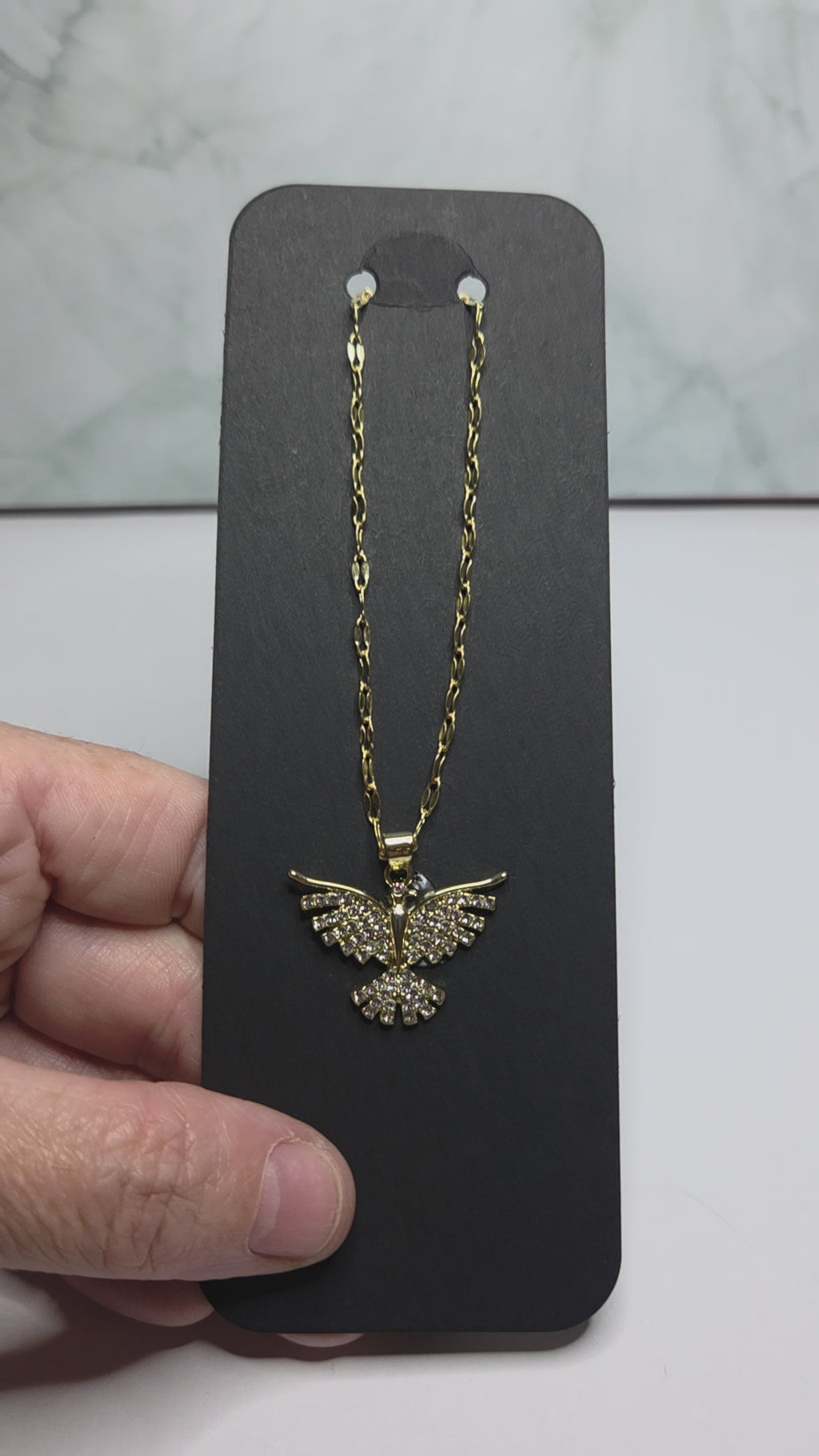 Phoenix Rising Gold and CZ necklace