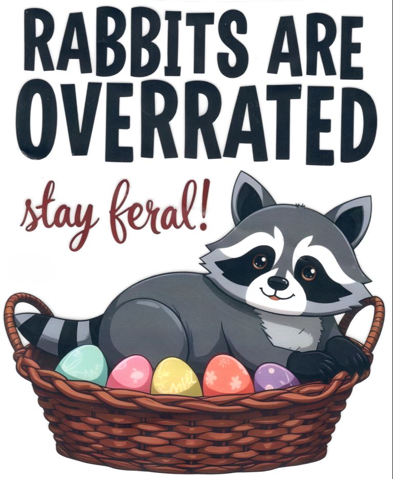 Rabbits Are Overrated Basket Raccoon TShirt