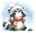 Baby Raccoon in Snow #1